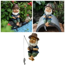 Funny Fishing Leprechaun Garden Sculpture Long Lasting Outdoor Decoration for Patios and Backyards Ideal Ornament for Indoor Spaces