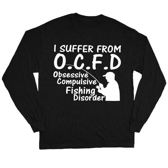 Funny Fishing OCFD T-shirt Men's Long Sleeve Tee Black