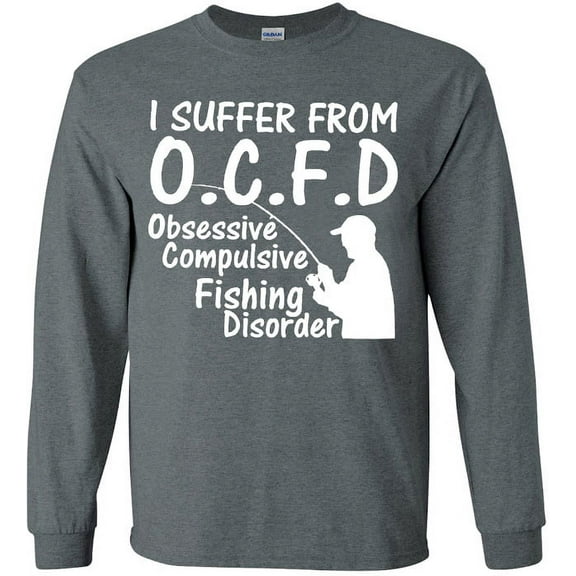Funny Fishing OCFD T-shirt Men's Long Sleeve Tee Gray