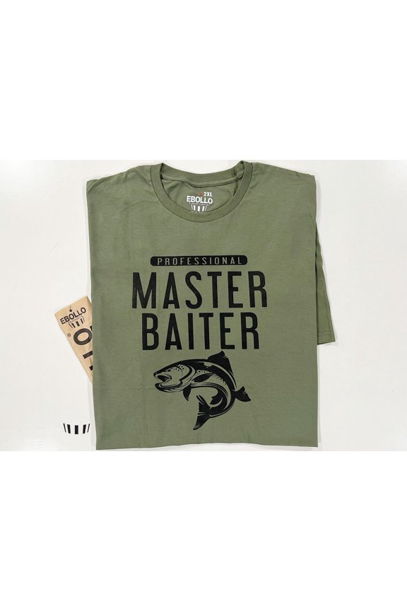 Funny Fishing Shirt Pro Master Baiter TShirt Fisherman Humor Tee Gag Gift for Men