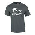 thumbnail image 1 of Funny Fishing Size Does Matter Graphic Short Sleeve T-Shirt-Coal-Large Charcoal, 1 of 4