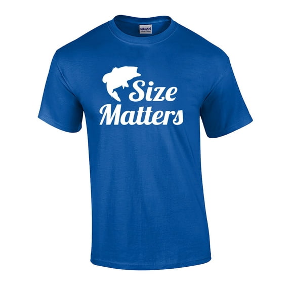 Funny Fishing Size Does Matter Graphic Short Sleeve T-Shirt-Royal-XXXL