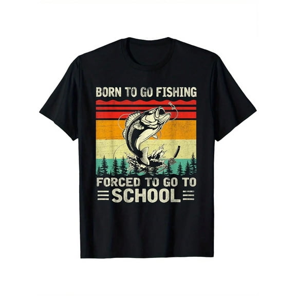 Funny Fishing T-Shirt Vintage Bass Graphic Tee Men's Outdoor Apparel Retro Style
