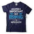 thumbnail image 1 of Funny Fishing Tee Education Is Important But Fishing Is Importanter Tee Fishing Joke Shirt (Medium Navy Blue), 1 of 6