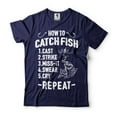 thumbnail image 1 of Funny Fishing Tee How To Catch Fish Shirt Fisherman Gifts Father's Day Fishing Tee Fishing Gifts (Small Navy Blue), 1 of 6