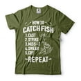 thumbnail image 1 of Funny Fishing Tee How To Catch Fish Shirt Fisherman Gifts Father's Day Fishing Tee Fishing Gifts (X-Large Military Green), 1 of 6