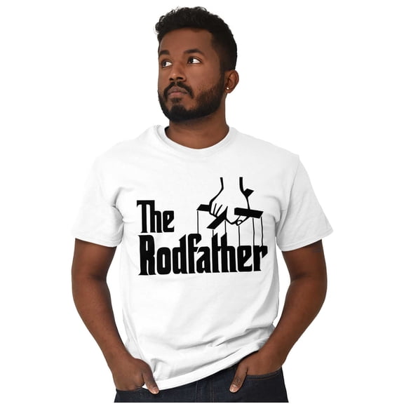 Funny Fishing The Rod Father Joke Men's Big & Tall Crewneck Graphic Tee Brisco Brands 3X