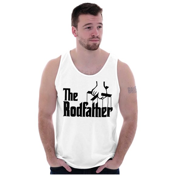 Funny Fishing The Rod Father Joke Mens Big & Tall Graphic Tank Top Brisco Brands 3X