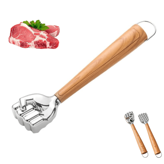 Funny Fist Hammer Meat Tenderizer Mallet, Fist Shaped Funny Meat Hammer, Multi Purpose Meat Mallet, Double Sided Steak Tenderizer Tool, Zinc Alloy Meat Pounder with Hanging Hole