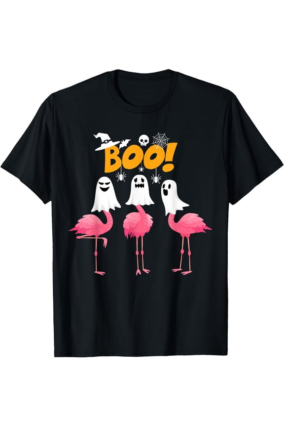 Funny Flamingo Boo - Flamingo Lover Spooky Ghost Halloween T-Shirt, Birthday Gift
