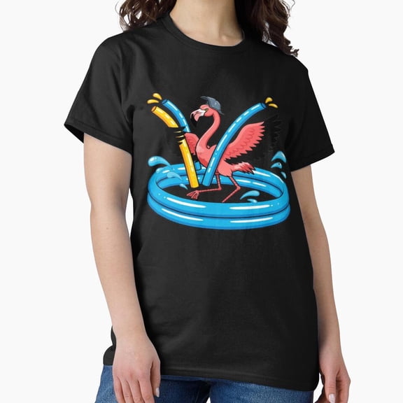Funny Flamingo Inside Small Inflatable Pool H5804, for Unisex – Extended Sizes Up to 5XL