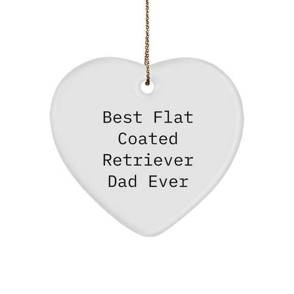 Funny Flat Coated Retriever Dog Heart Ornament Christmas Unique Gifts for Flat Coated Retriever Dog Dad
