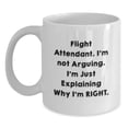 thumbnail image 1 of Funny Flight Attendant Gifts from Friends Christmas Unique Gifts, Flight Attendant Humor White Coffee Mug, I'm Not Arguing I'm Just Explaining Why I'm Right, 1 of 4