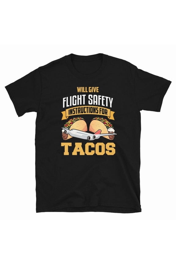 Funny Flight Attendant Shirt Taco Lover Gift Cabin Crew Graphic Tee,for men and women up to 5XL