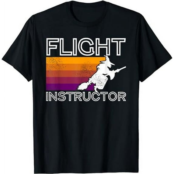 Funny Flight Instructor Pilot Gift Spooky Halloween Witch T-Shirt