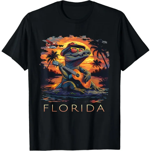 Funny Florida Vacation Cool Alligator Souvenirs New Unisex T-Shirt, up to size 5xl