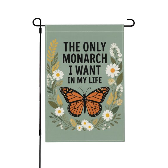 Funny Flower Butterfly Democracy Garden Flag For Yard Decor 12x18 in