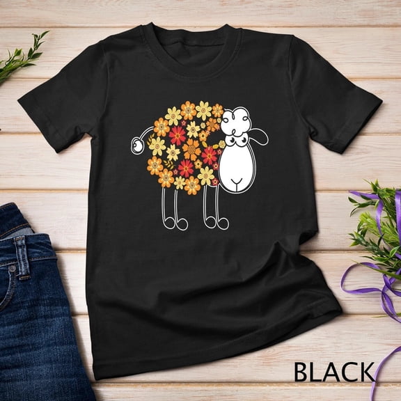 Funny Flower Sheep Design for Farming Lovers Unisex T-shirt