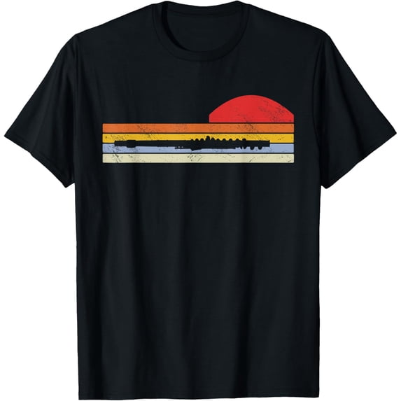 Funny Flute Vintage Marching Band T-Shirt men and women can wear,black,white,creative gift