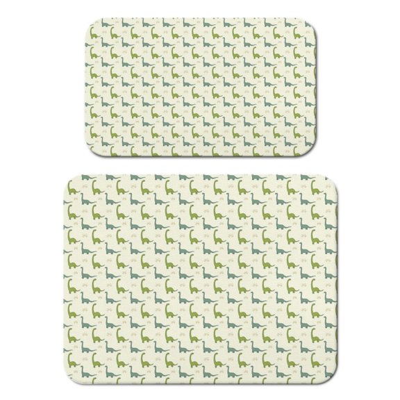 Funny Flying Dinosaur Coffee Mat 2-Pack - Whimsical Dino Design, Perfect for Coffee Enthusiasts & Offices