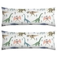 thumbnail image 1 of Funny Flying Dinosaur Pillow Case - 20x54 Long Body Pillow Cover - Vibrant Colors - Machine Washable, 1 of 7