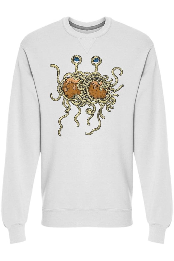Funny Flying Spaghetti Monster Sweatshirt Men -Image by Shutterstock, Male Large