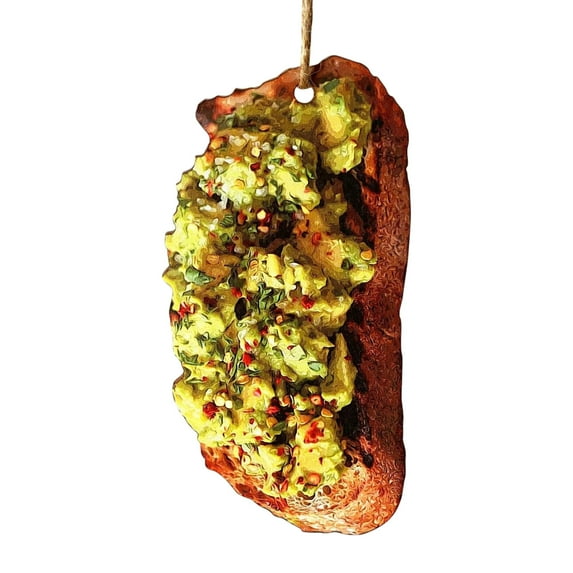 Funny Food Christmas Ornaments, Croissant, Pizza, Taco, Toast Acrylic Tree Pendant Decorations, Holiday Home, Birthday, Party, Dining Table and Christmas Tree Decor