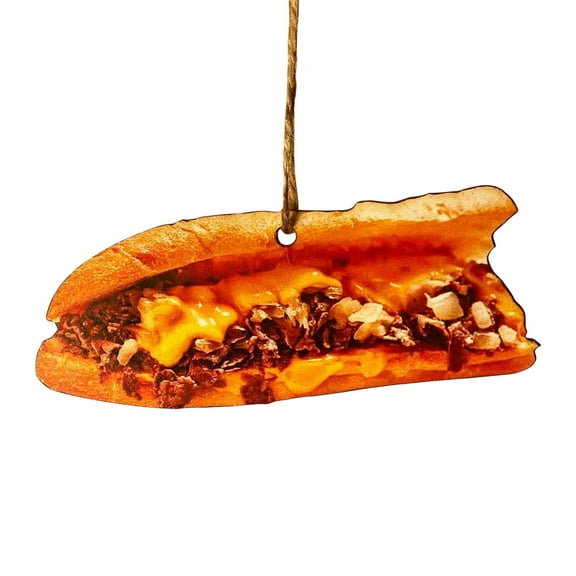 Funny Food Christmas Tree Ornaments Set, 4pcs Acrylic Croissant Pizza Toast Taco Decorations, Unique Novelty Hanging Pendants for Holiday Tree, Kitchen Décor, Party Supplies, and Gift Exchange Ideas