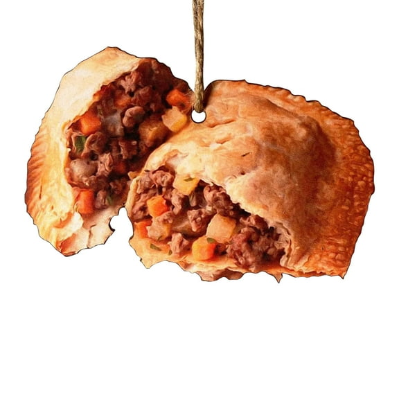 Funny Food Christmas Tree Ornaments Set, 4pcs Acrylic Croissant Pizza Toast Taco Decorations, Unique Novelty Hanging Pendants for Holiday Tree, Kitchen Décor, Party Supplies, and Gift Exchange Ideas