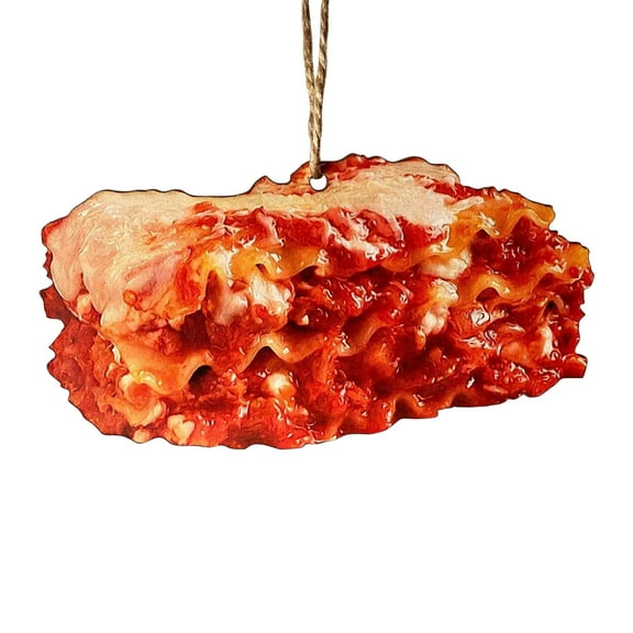Funny Food Christmas Tree Ornaments Set, 4pcs Acrylic Croissant Pizza Toast Taco Decorations, Unique Novelty Hanging Pendants for Holiday Tree, Kitchen Décor, Party Supplies, and Gift Exchange Ideas