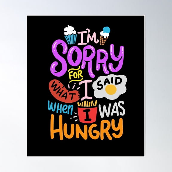 Funny Food Design Text Gift For People Who Love Sweets Poster Wall Art, Modern Wall Decor For Living Room Bedroom, 12x18 UNFRAMED