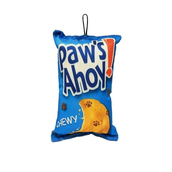 Funny Food Dog Toy Faux Cookie or Cereal Crinkle Bag Squeaker Ballistic Tough! (Paws Ahoy)