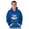 thumbnail image 1 of Funny Food Pun Joke What Up Dog Unisex Plus Fleece Graphic Hoodie Brisco Brands 5X, 1 of 5