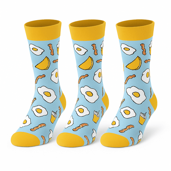 Funny Food Socks for Men Women 3 Pairs Novelty Crew Socks Colorful Unisex Cotton Fit - Style 1