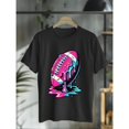 thumbnail image 1 of Funny Football Drip Ice Cream Graphic T-Shirt for Women, Colorful Print Tee, Cool Sports Humor Top，Classic，cotton，black，S-5XL, 1 of 1