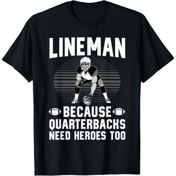 Funny Football Lineman Art For Men Women Offensive Lineman T-Shirt