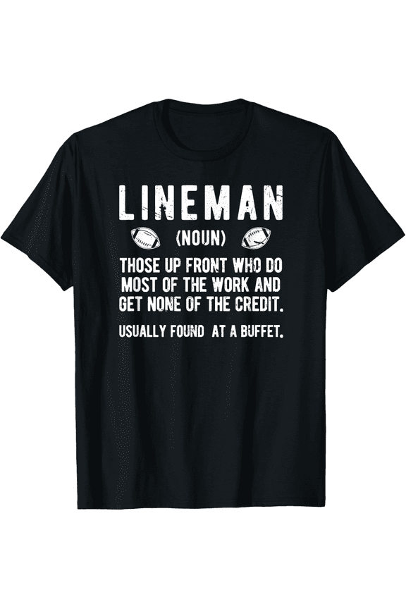 Funny Football Lineman Definition T-Shirt Retro Offensive Line Graphic Tee Men's Sports Apparel Gift