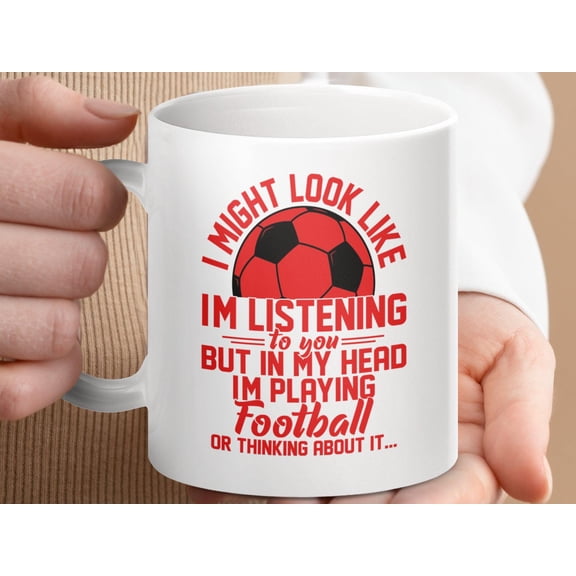 Funny Football Mug, Soccer Lover Gift Enthusiast Coffee Cup