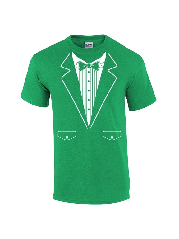Funny Formal Tuxedo with Bowtie Classy Men's Short Sleeve T-shirt Humorous Wedding Bachelor Party Retro Tee-Kelly-XL