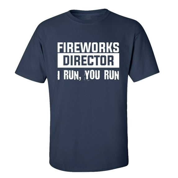 Funny Fourth of July Fireworks Director Unisex Short Sleeve T-shirt-Navy-medium