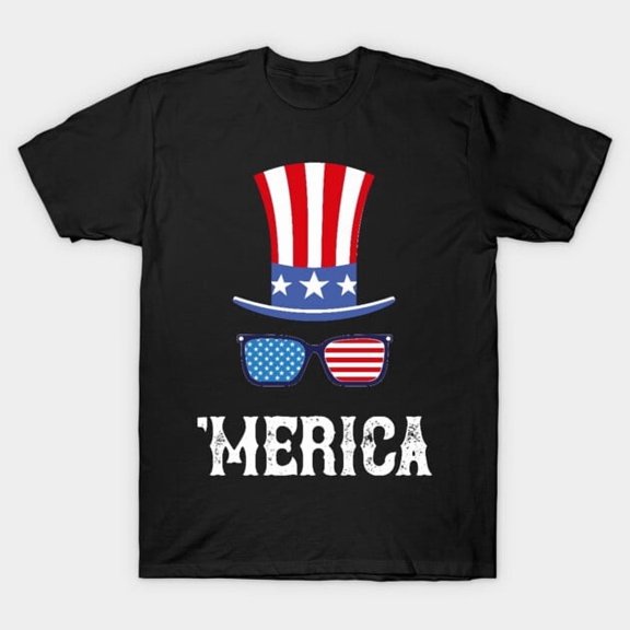 Funny Fourth of July Merica Patriotic Graphic, H33867 T-Shirt, for Men and Women, Up to Size 5XL