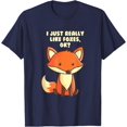 thumbnail image 1 of Funny Fox I Just Really Like Foxes Ok Unisex T-Shirt for Men Women Kids,Navy Color,Size YXL, 1 of 5