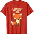 thumbnail image 1 of Funny Fox I Just Really Like Foxes Ok Unisex T-Shirt for Men Women Kids,Red Color,Size XL, 1 of 5