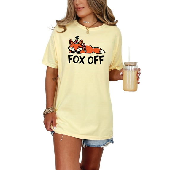 Funny Fox Off T Shirt, Cute Animal Relaxing Tee, Unique Gift Idea, Fun Birthday Shirt, Cool Graphic Tee, Casual Outfit, Butter Comfort Colors T-Shirt, Large
