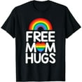 thumbnail image 1 of Funny Free Mom Hugs Rainbow Flag LGBTQ Gay Pride T-Shirt, 1 of 4
