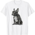 thumbnail image 1 of Funny French Bulldog Frenchie Black and White T-Shirt, 1 of 5