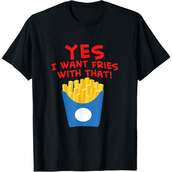 Funny French Fries Graphic Print T-Shirt