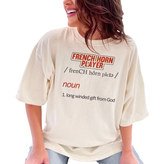 Funny French Horn Player Definition, Ivory Comfort Colors T-Shirt, 3XL