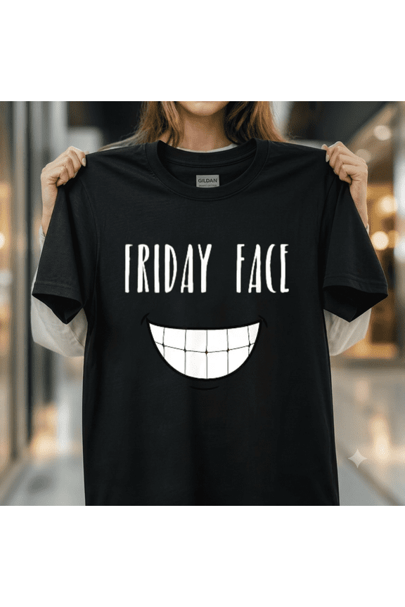 Funny Friday Face Weekend Loading Office Humor Holiday Shirt Unisex T-Shirt, up to size 5XL