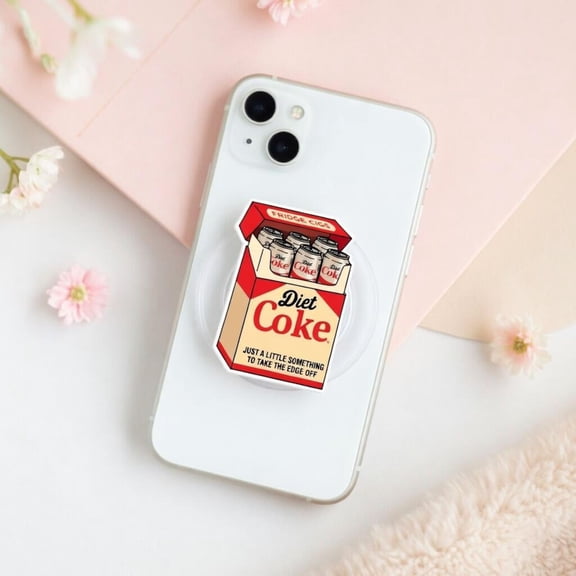 Funny Fridge Cigs Phone Grip, Soda Lover Gift, Retractable ID Griptok, Sarcastic Office Accessory, Acrylic MagSafe Grip, Meme Charm